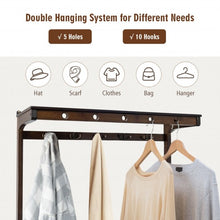 Load image into Gallery viewer, 5 In 1 Bamboo Coat Rack Shoe Bench Entryway Hall Tree with Storage Box-Coffee
