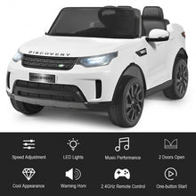 Load image into Gallery viewer, 12V Licensed 2-Seater Land Rover Kid Ride On Car -White
