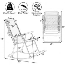 Load image into Gallery viewer, Outdoor Patio Headrest Folding Zero Gravity Rocking Chair-Turquoise

