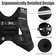 Load image into Gallery viewer, 16LBS Workout Weighted Vest with Mesh Bag Adjustable Buckle
