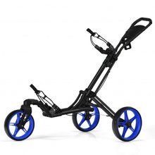 Load image into Gallery viewer, Folding Golf Push Cart with Scoreboard Adjustable Handle Swivel Wheel-Blue
