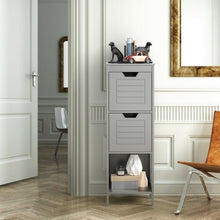 Load image into Gallery viewer, Bathroom Wooden Floor Cabinet Multifunction Storage Rack Stand Organizer-Gray
