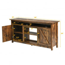 Load image into Gallery viewer, 60”Industrial TV Stand Entertainment Center with Shelve and Cabinet-Brown
