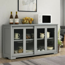 Load image into Gallery viewer, Sideboard Buffet Cupboard Storage Cabinet with Sliding Door-Gray
