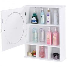 Load image into Gallery viewer, Bathroom Wall Mount Storage Wood Shelf Mirror Door Cabinet

