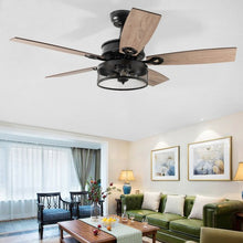 Load image into Gallery viewer, 48-Inch Ceiling Fan with 5 Wooden Rustic Reversible Blades
