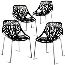 Load image into Gallery viewer, Set of 4 Dining Birch Sapling Accent Armless Chairs-Black

