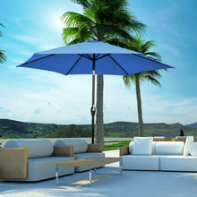 Load image into Gallery viewer, 10 ft Outdoor Market Patio Table Umbrella Push Button Tilt Crank Lift-Blue
