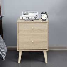 Load image into Gallery viewer, 2-Drawer Nightstand Beside End Side Table with Rubber Legs
