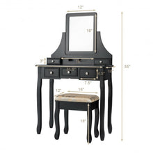 Load image into Gallery viewer, 5 Drawers Removable Box Makeup Dressing Vanity Set-Black
