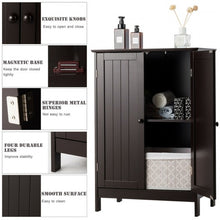 Load image into Gallery viewer, Bathroom Floor Storage Double Door Cupboard Cabinet-Brown
