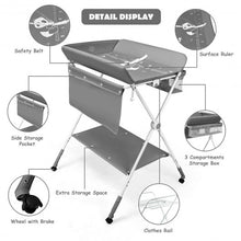 Load image into Gallery viewer, Folding Baby Changing Table with Storage -Gray
