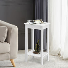 Load image into Gallery viewer, 2-Tier Nightstand End Side Wooden Legs Table for Bedroom-White

