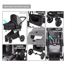 Load image into Gallery viewer, 2-in-1 Folding Aluminum Buggy Newborn Travel Baby Stroller-Gray
