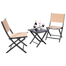 Load image into Gallery viewer, 3 pcs Folding Bistro Outdoor Table Chairs
