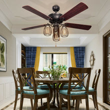 Load image into Gallery viewer, 52&quot; Electric Ceiling Fan with 5 Blades and 3 Lights for Living Room and Bedroom
