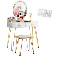 Load image into Gallery viewer, Industrial Makeup Dressing Table with 3 Lighting Modes-White
