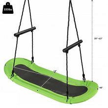 Load image into Gallery viewer, Saucer Tree Swing Surf Kids Outdoor Adjustable Oval Platform Set w/Handle-Green
