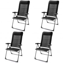 Load image into Gallery viewer, 2 Pcs Portable Patio Folding Dining Chairs with Headrest Adjust for Camping -Black
