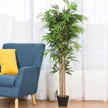 Load image into Gallery viewer, 5-Feet Artificial Bamboo Silk Tree Indoor-Outdoor Decorative Planter
