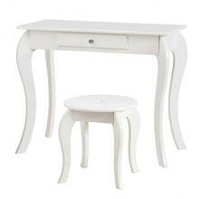 Load image into Gallery viewer, Kids Princess Makeup Dressing Play Table Set with Mirror -White
