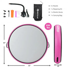 Load image into Gallery viewer, 40&quot; Inflatable Round Gymnastic Mat Tumbling Floor Mat with Electric Pump-Pink
