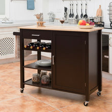Load image into Gallery viewer, Giantex Kitchen Island Cart Rolling Serving Cart Wood Trolley-Brown
