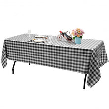 Load image into Gallery viewer, 10 Pcs 60&quot; x 102&quot; Rectangular Polyester Checker Kitchen Tablecloth-Black
