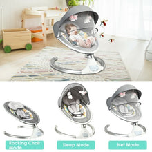 Load image into Gallery viewer, Baby Swing Electric Rocking Chair with Bluetooth Music Timer-Gray

