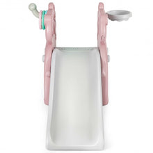 Load image into Gallery viewer, 3in1 Toddler Climber Slide Set w/Toss Toy &amp; Basketball Hoop Indoor &amp;Outdoor-Pink
