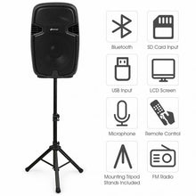 Load image into Gallery viewer, 3000 W Dual 15&quot; Powered Speakers with Bluetooth
