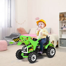 Load image into Gallery viewer, 12 V Battery Powered Kids Ride on Dumper Truck-Green
