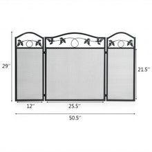 Load image into Gallery viewer, 3 Panel Foldable Steel Fireplace Screen Spark Guard Fence
