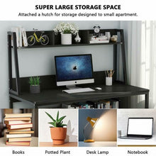 Load image into Gallery viewer, Storage Writing Desk Computer Desk with Hutch &amp; Bookshelf-Gray
