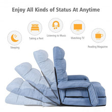 Load image into Gallery viewer, Folding Floor Massage Chair Lazy Sofa with Armrests Pillow-Blue
