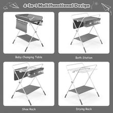 Load image into Gallery viewer, Folding Baby Changing Table with Storage -Gray
