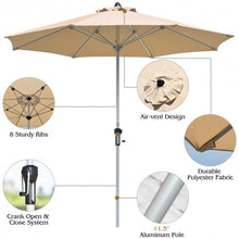 Load image into Gallery viewer, 9&#39; Patio Outdoor Market Umbrella with Aluminum Pole-Beige
