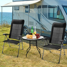 Load image into Gallery viewer, 2 Pcs Portable Patio Folding Dining Chairs with Headrest Adjust for Camping -Black
