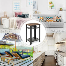 Load image into Gallery viewer, 3-Tier Industrial Tall Nightstand Side End Telephone Table
