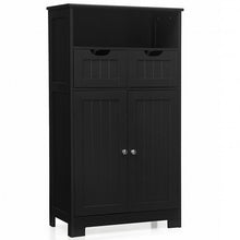 Load image into Gallery viewer, Bathroom Wooden Side Cabinet  with 2 Drawers and 2 Doors-Black
