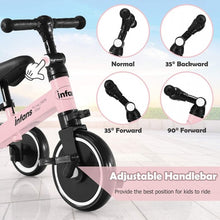 Load image into Gallery viewer, 3 in 1 3 Wheel Kids Tricycles with Adjustable Seat &amp; Handlebarfor Ages 1-3-Pink
