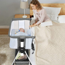 Load image into Gallery viewer, Adjustable Baby Bedside Crib with Large Storage-Dark Gray
