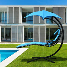 Load image into Gallery viewer, Hanging Stand Chaise Lounger Swing Chair w/ Pillow-Blue
