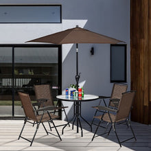 Load image into Gallery viewer, 32&quot; Outdoor Patio Round Tempered Glass Top Table with Umbrella Hole
