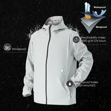 Load image into Gallery viewer, Men&#39;s Waterproof Rain Windproof Hooded Raincoat Jacket-Gray-XL
