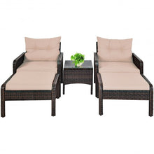 Load image into Gallery viewer, 5 Pcs Patio Rattan Wicker Sofa Furniture Set
