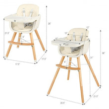 Load image into Gallery viewer, 3 in 1 Convertible Wooden High Chair with Cushion-Beige
