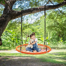 Load image into Gallery viewer, 40'' Spider Web Tree Swing Kids Outdoor Play Set with Adjustable Ropes-Orange
