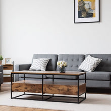 Load image into Gallery viewer, 47&quot; 2-Tier Cocktail 2 Drawer Coffee Table Metal Desk
