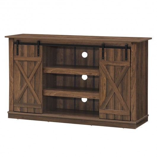 Sliding Barn TV Stand Console Table-Brown